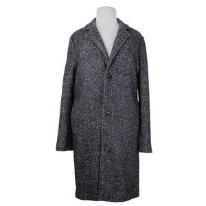 Your Neighbors Sz XL Black White Collared Pockets Lined Wool Polyester Coat